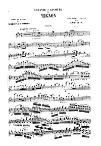 Sarasate - Romance and Gavotte for violin Op.16 - Instrument part - First page