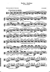 Schubert - The bee for viola and piano - Viola part - first page