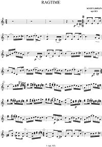 Joplin - Ragtime for violin - Instrument part - First page