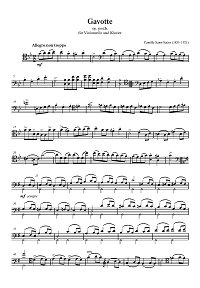 Saint-Saens - Gavotte for cello and piano - Instrument part - First page