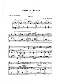 Schnittke - Suite in the old style for violin and piano (1972) - Piano part - first page