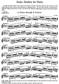 Sitt - Scales for violin - Instrument part - First page