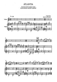 Song From A Secret Garden - Atlantia for violin and piano - Piano part - First page