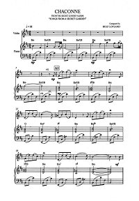 Song From A Secret Garden - Chaconne for violin and piano - Piano part - First page