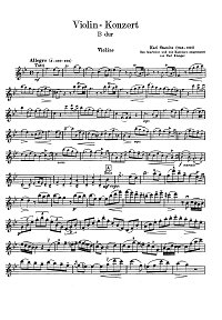 Stamitz - Violin concerto in B - flat - Instrument part - first page