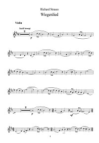 Strauss - Lullaby for violin - Instrument part - First page