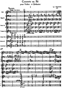 Stravinsky - Violin concerto D-dur - Piano part - first page