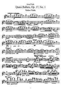 Szuk - Ballade for violin - Instrument part - First page