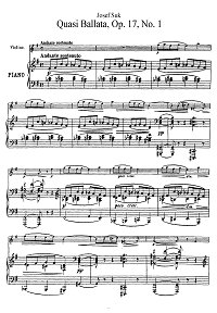 Szuk - Ballade for violin - Piano part - First page