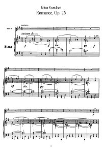 Svendsen - Romance for violin op.26 - Piano part - First page