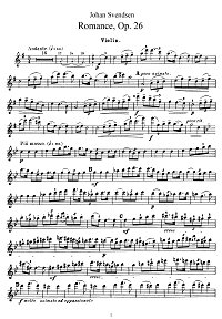 Svendsen - Romance for violin op.26 - Instrument part - First page