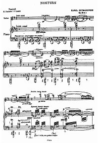 Sczymanowski - Nocturne and tarantella for violin Op.28 - Piano part - First page
