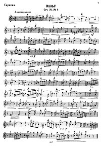 Tchaikovsky - Valse for violin and piano Op.39 N8 - Instrument part - first page