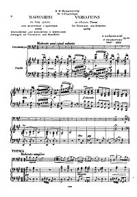 Tchaikovsky - Variations on a Rococo theme for Cello op.33 - Piano part - first page