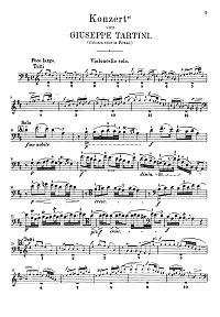 Tartini - Cello concerto in D major - Instrument part - first page
