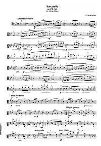Tchaikovsky - Barcarolle for viola op.37b N6 - Viola part - first page