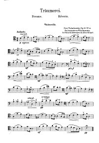 Tchaikovsky – Sweet dreams Op. 39 No. 21 for cello and piano - Instrument part - First page