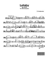 Tchaikovsky - Lullaby op.16 N1 for cello and piano - Instrument part - first page