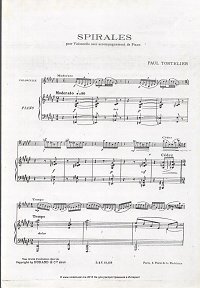 Tortellier - Spirals for cello - Piano part - First page