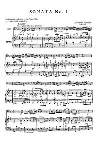 Vivaldi - Cello sonata N1 B-dur - Piano part - first page