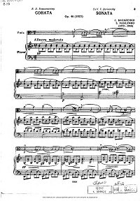 Vasilenko - sonata for violin and piano - Piano part - First page
