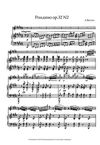 Vieuxtemps - Rondino for violin op.32 N2 - Piano part - First page