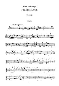 Vieuxtemps - Album leaves for violin op.40 N1 - Instrument part - First page
