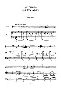 Vieuxtemps - Album leaves for violin op.40 N1 - Piano part - First page