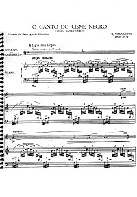 Villa Lobos - O Canto do cisne negro Poema for cello and piano - Piano part - first page