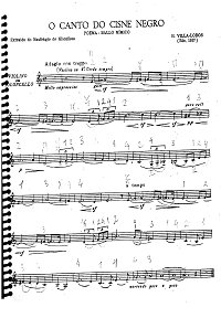 Villa Lobos - O Canto do cisne negro Poema for cello and piano - Instrument part - first page