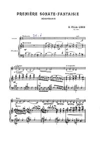 Villa-Lobos - Sonata Fantasie N1 Desesperance for violin op.35 - Piano part - first page