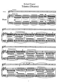 Wagner - Dreams for violin - Piano part - First page