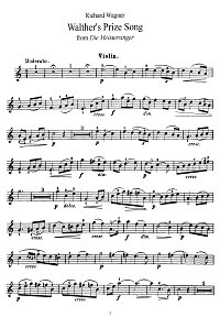 Wagner - Walter's song for violin - Instrument part - First page