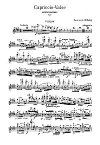Wieniawski - Valse - capriccio for violin Op.7 - Instrument part - first page