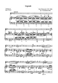 Wieniawski - Legende Op.17 - for violin and piano - Piano part - first page