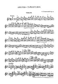 Wieniawski - Scherzo and tarantella Op.16 - for violin and piano  - Instrument part - first page