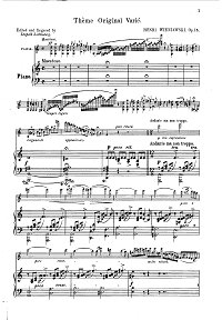 Wieniawski - Variations on original theme op.15 for violin - Piano part - first page