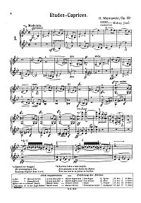Wieniawski - Exercices - caprices for two violins Op.18 - Instrument part - First page