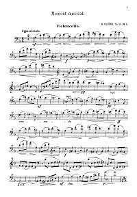 Gliere - Musical moment for cello and piano op.35 - Instrument part - first page