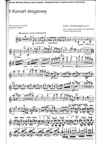 Sczymanowski - Violin concerto N2 op.61 - Instrument part - First page
