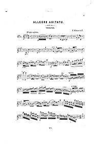 Afanasiev - Allegro Agitato for violin - Instrument part - First page