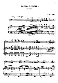 Albeniz - Puerta de Tierra for viola and piano - Piano part - first page