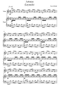 Albeniz - Asturia for violin - Piano part - First page