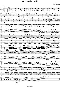 Albeniz - Asturia for violin - Instrument part - First page