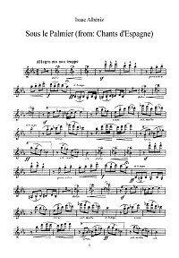Albeniz - Souz le Palmier for violin - Instrument part - First page