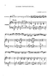 Arensky - Dance Capriccioso for cello and piano - Piano part - first page