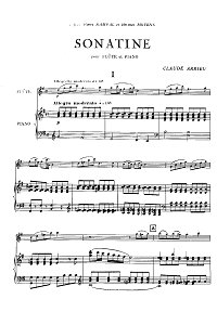 Claude Arrieu - Sonatina for flute and piano - Piano part - first page