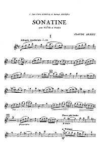 Claude Arrieu - Sonatina for flute and piano - Flute part - first page