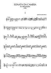 Bacewicz - Sonata da camera for violin and piano - Violin part - first page