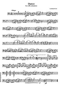 Babajanyan - Dance for cello and piano - Cello part - first page